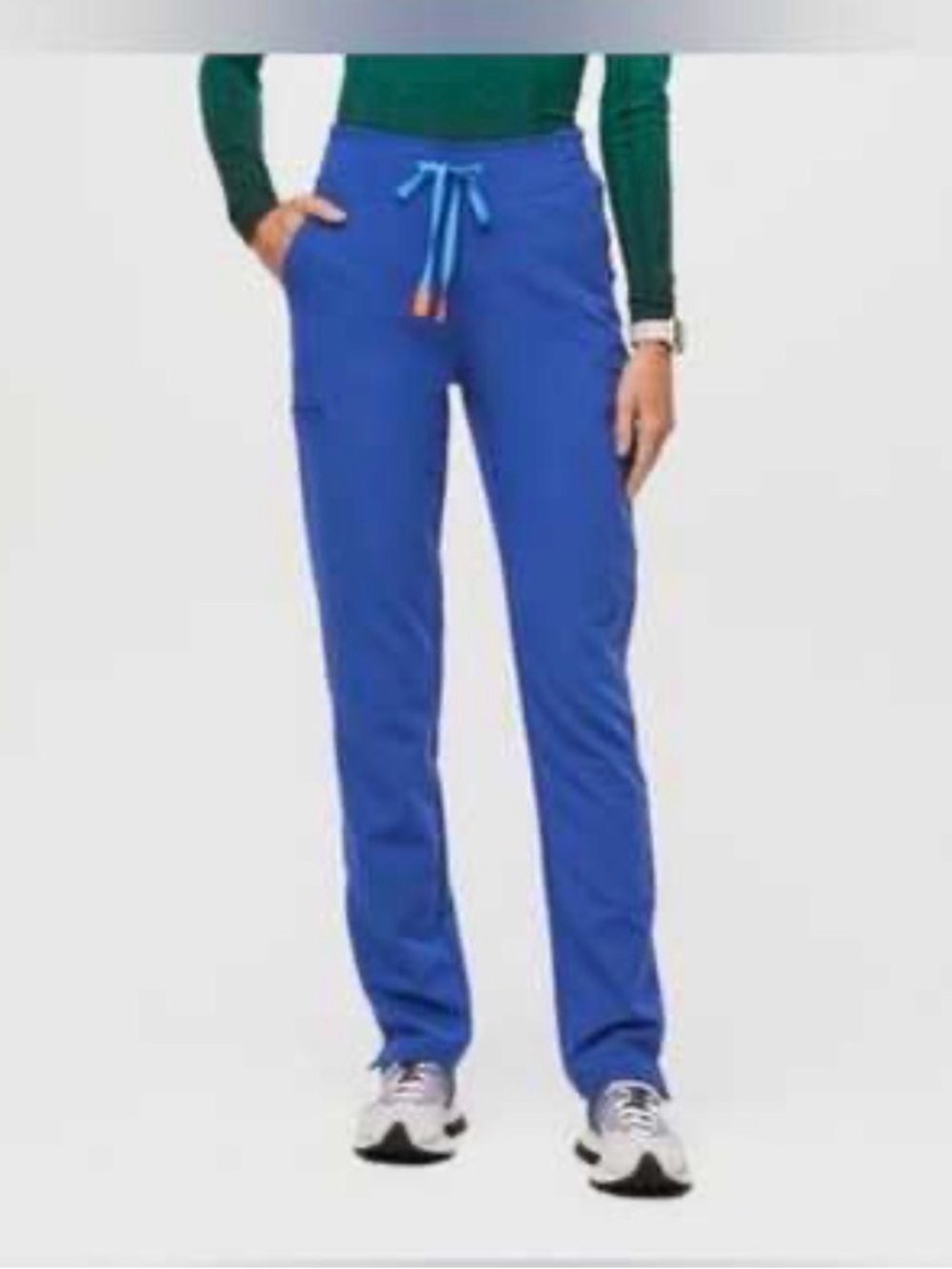 Figs Evan winning blue medium tall scrub bottoms